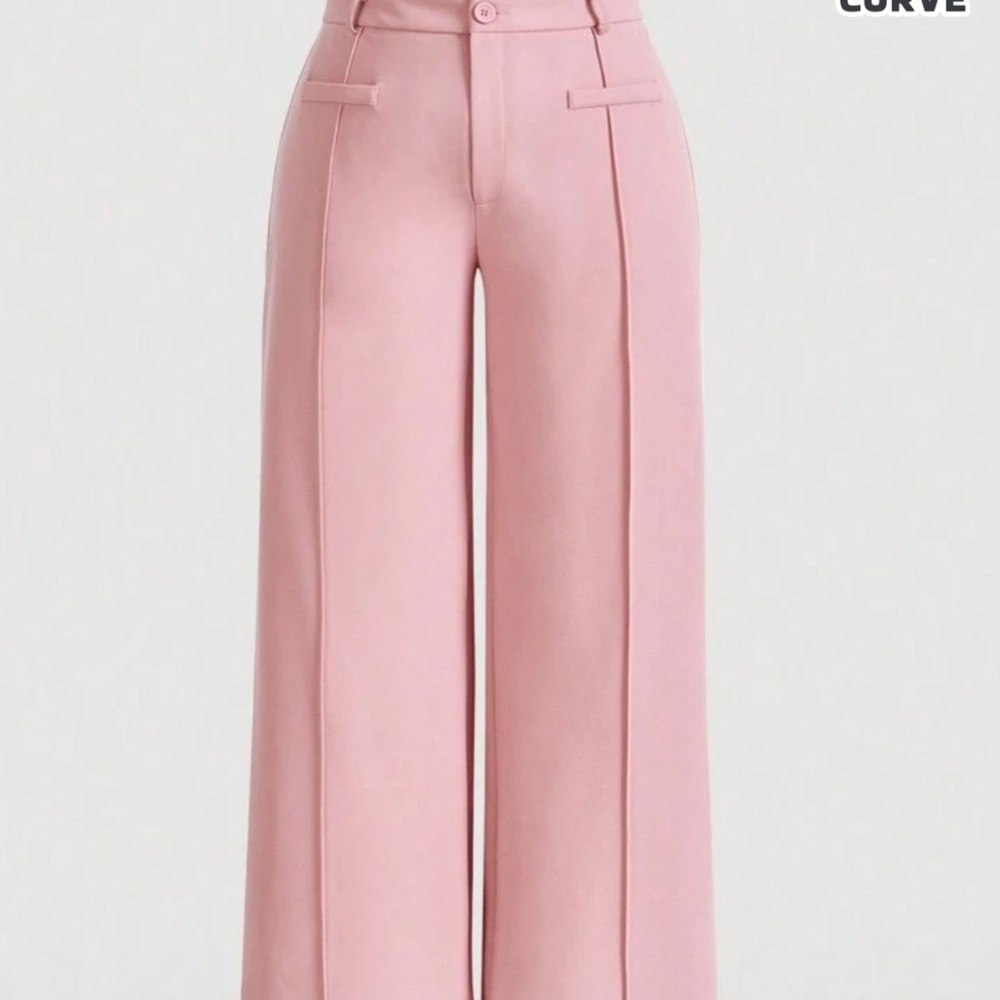 Pink Wide-Leg Women's Pants